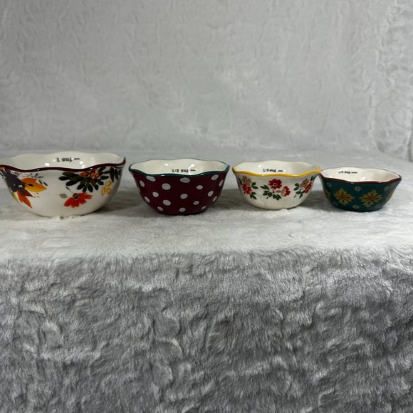 Pioneer Woman Measuring Cups Set | Stackable Ceramic Measuring Cups - Picture 7 of 10